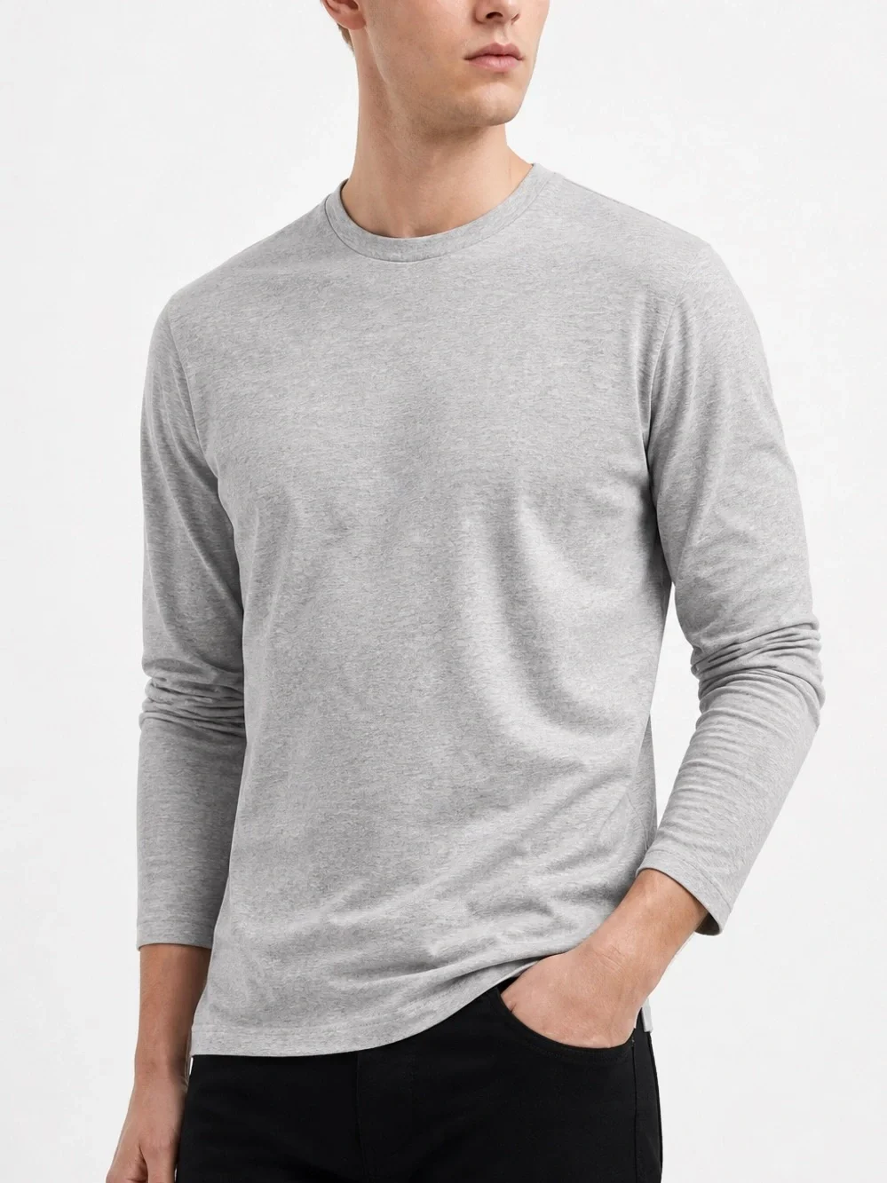 Banana Republic Gray Long Sleeve Tee Men’s L Slim Fit Cotton
